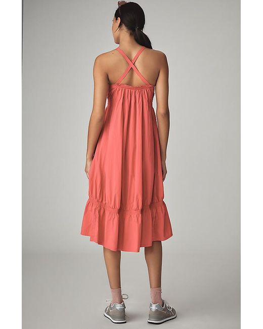 Daily Practice Tiered High-Low Midi Dress