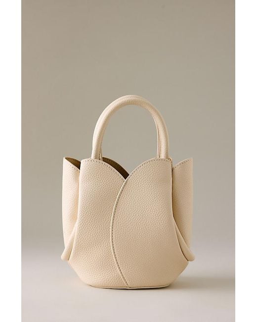 Melie Bianco Natural Tulip Top-Handle Crossbody Mini Tote Bag
