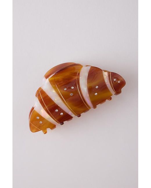 By Anthropologie Brown Croissant Hair Claw Clip