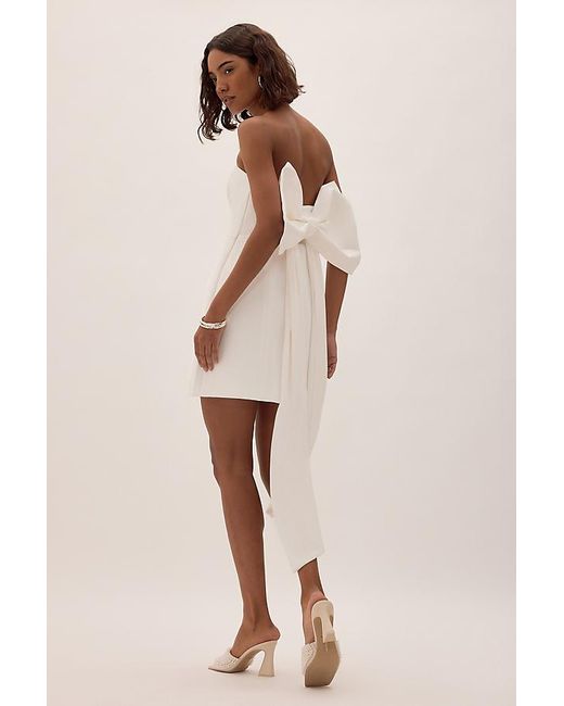 Nobody's Child Natural Lucienne Ivory Strapless Bow Mini Dress