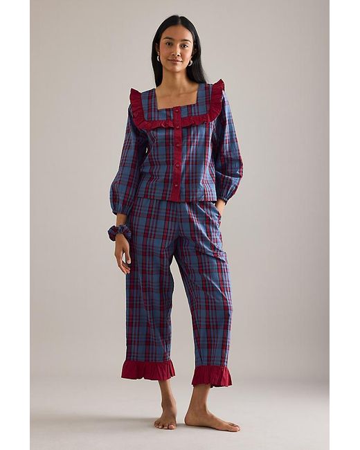 TBCo Blue Tartan Ruffle Pyjama Set