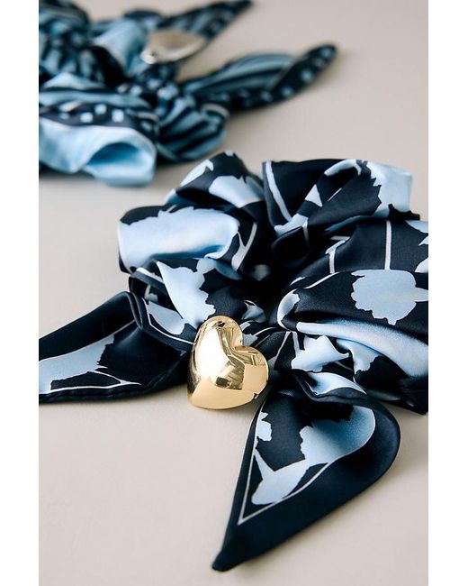 Anthropologie Blue Scarf Hair Scrunchie