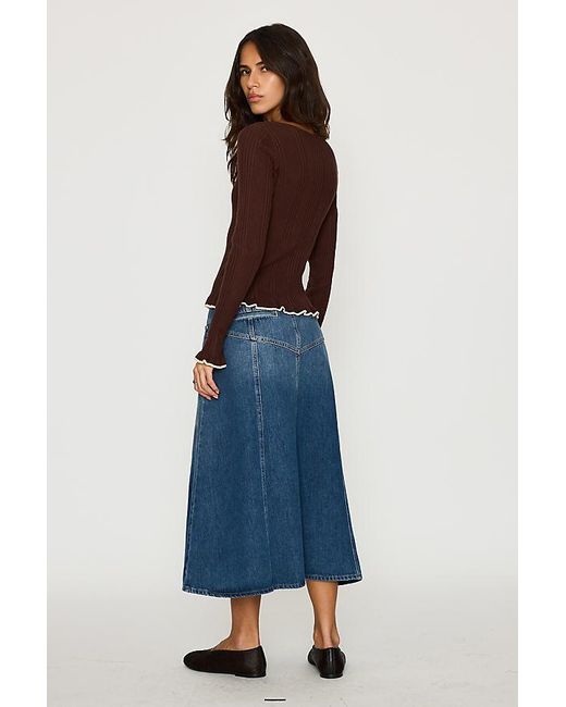 By Anthropologie Brown Emily Slim Ribbed Cardigan