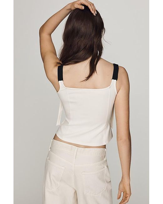 Maeve Natural Bow-Strap Tank Top