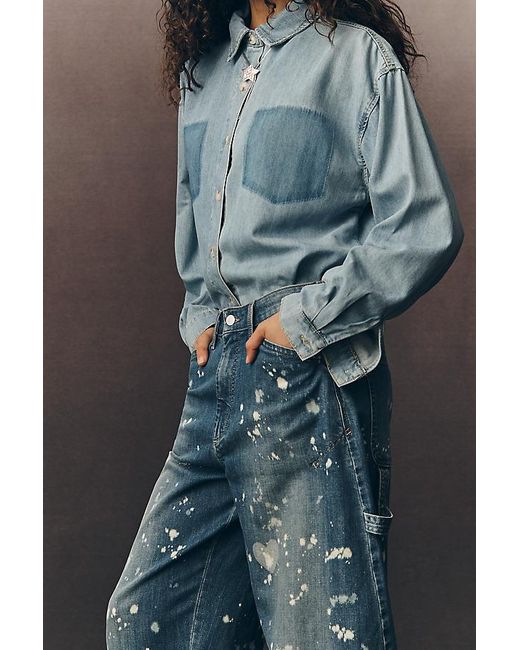 Pilcro Blue The Kayden Heart Barrel Carpenter Jeans By