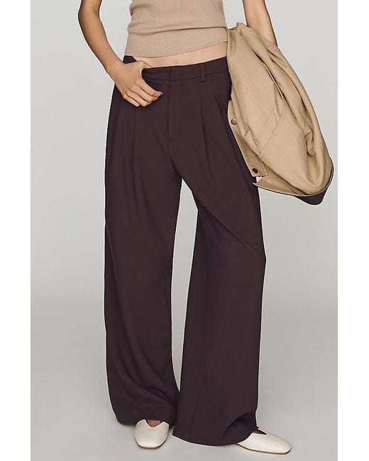 Maeve Brown The Avery Wide-Leg Pleated Trousers By