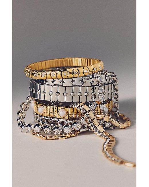 By Anthropologie Natural Wide Stretch Bracelet