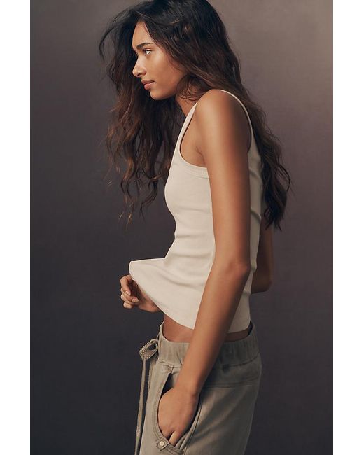 Pilcro Natural Soft Wash Icon Tank Top By