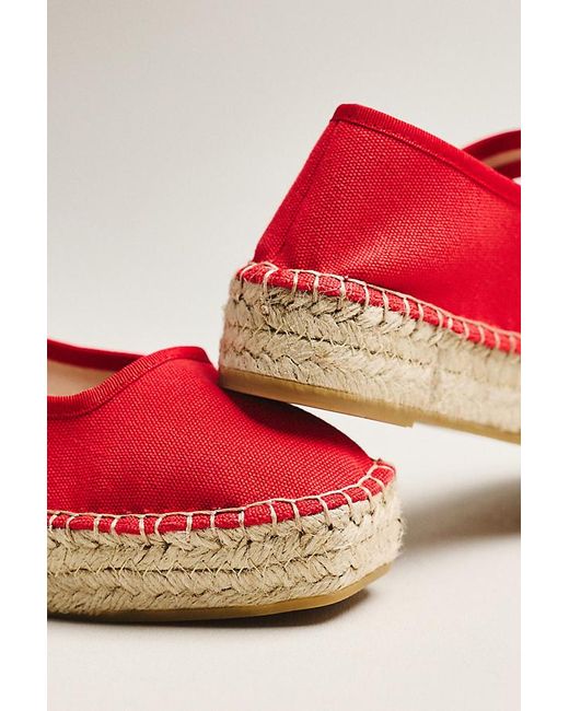 Maeve Red Mary Jane Espadrille Flats