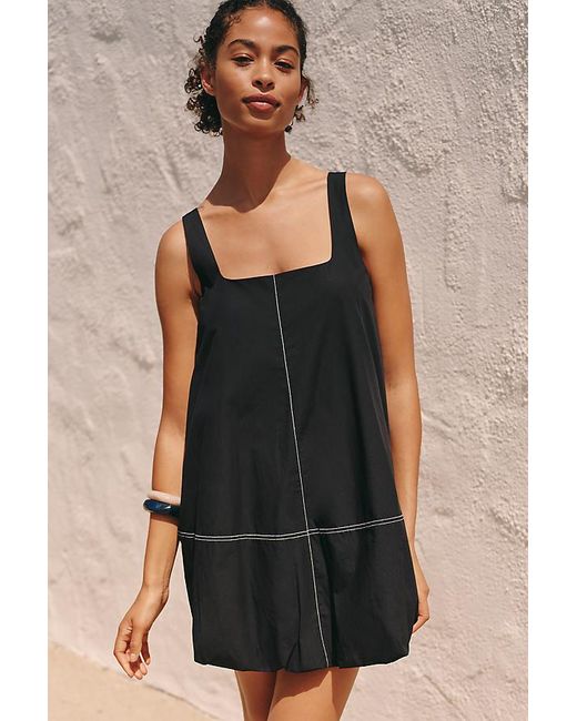 Maeve Brown Poplin Bubble Mini Dress