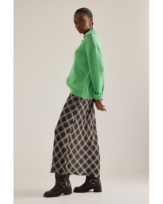 ALIGNE Green Yvonne Semi-Sheer Midi Skirt