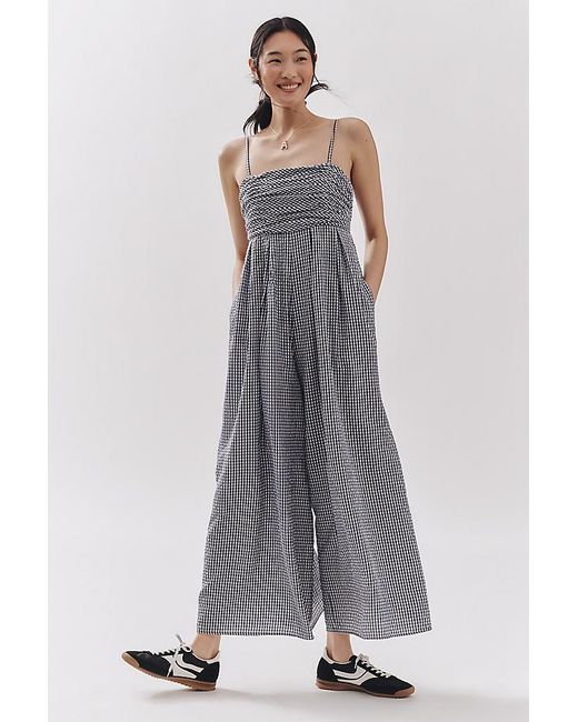 Hutch Gray The Mabel Gingham Sleeveless Wide-Leg Jumpsuit