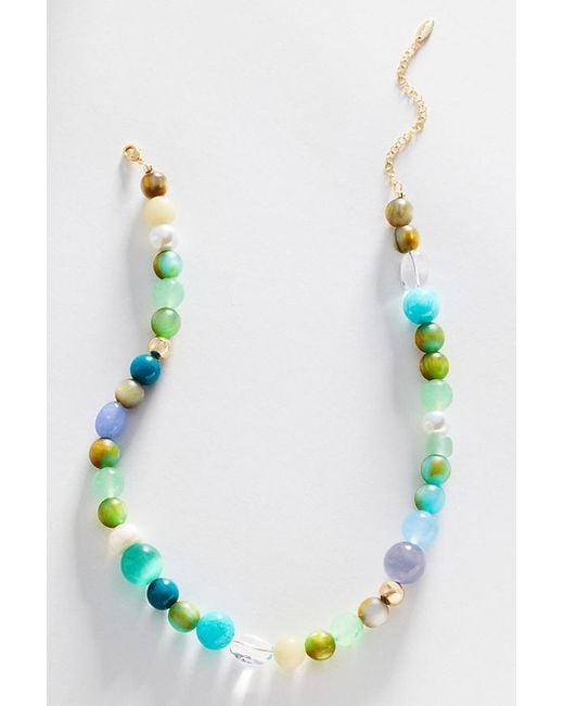 By Anthropologie Blue Chunky Beaded Necklace