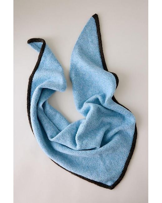 By Anthropologie Gray Small Tipped Knit Triangle Scarf
