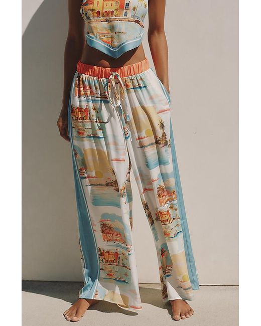 Celandine Multicolor Scarf Wide-Leg Trousers