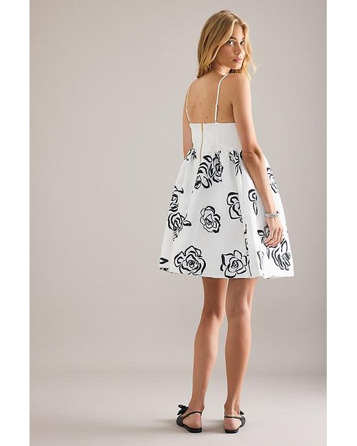 Maeve Black Sleeveless Square-Neck Babydoll Mini Dress