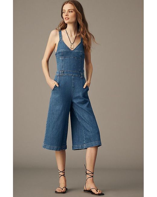 Pilcro Blue Culotte Denim Jumpsuit