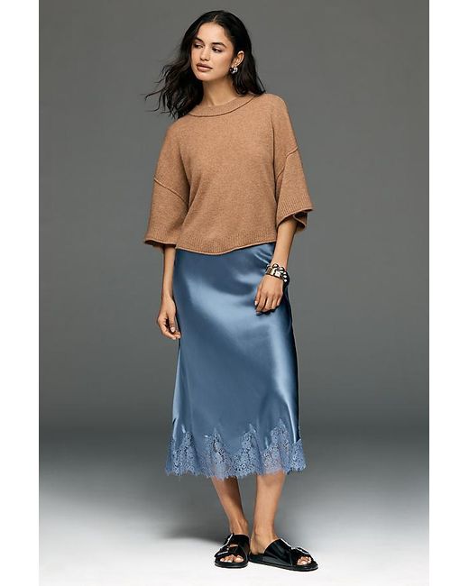 By Anthropologie Green The Goldie Crew-Neck Cashmere Jumper