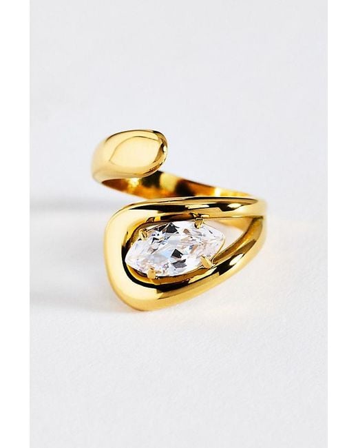 Anthropologie Metallic Bezel Wrap Ring