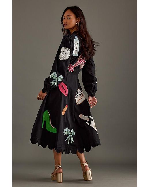 Stella Nova Bead Embellished Long-Sleeve Midi Dress in Black | Lyst UK Stella Nova Bead Embellished Long-Sleeve Midi Dress in Black | Lyst UK