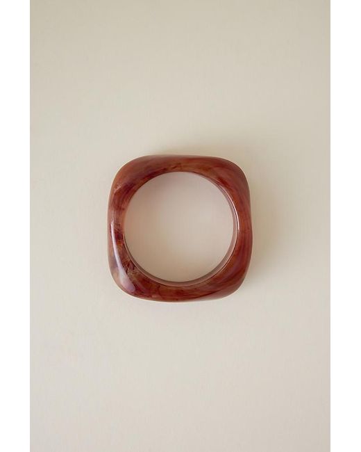 By Anthropologie Brown Angular Resin Bangle Bracelet