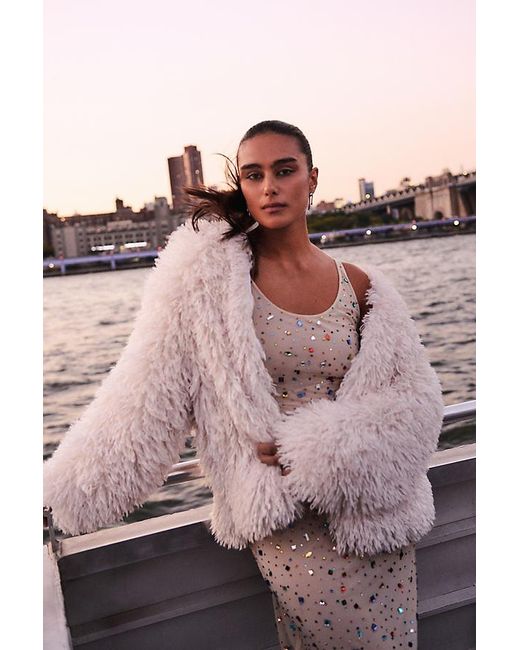 By Anthropologie Shaggy Faux Fur Cardigan in Pink Lyst UK