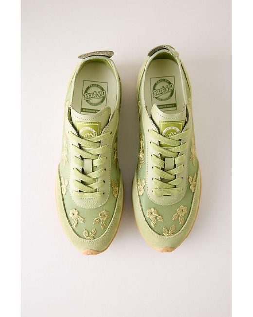 Back 70 Green Floral Nylon Trainers