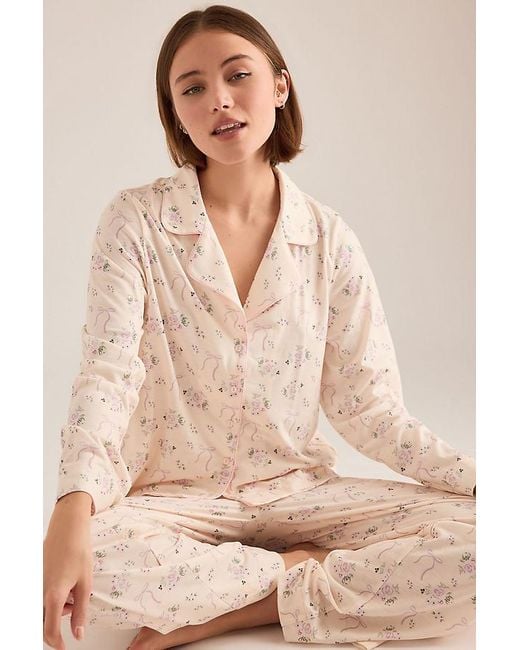 Wild Lovers Natural Celeste Floral Bow Pyjama Shirt