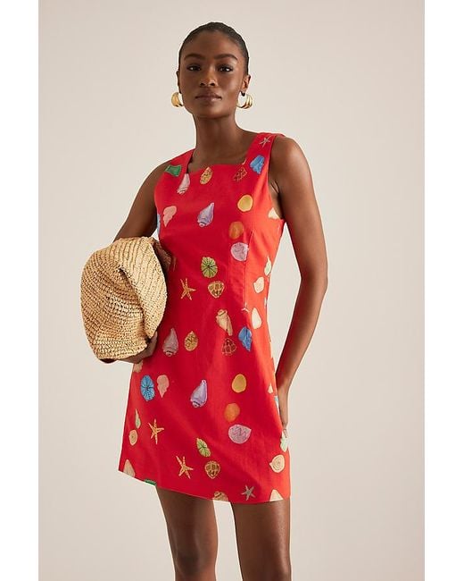 Never Fully Dressed Red Ioana Printed Mini Dress