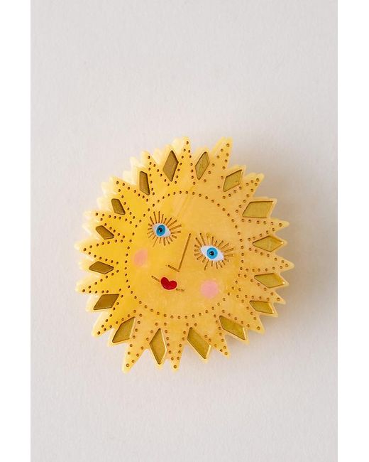 Solar Eclipse Metallic Handpainted Celestial Sun Claw Hair Clip