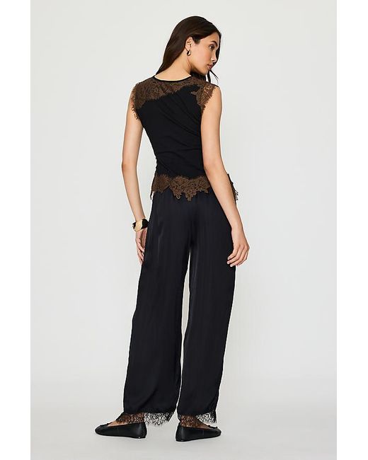 Never Fully Dressed Black Lace Jersey Top