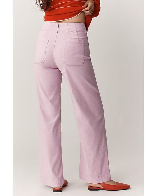 Maeve Pink The Colette Full-Length Wide-Leg Trousers By