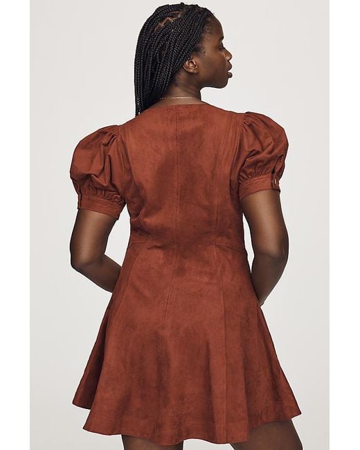 Pilcro Multicolor Zip-Front Faux-Suede Mini Dress