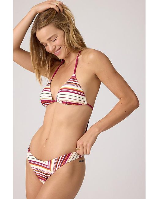 Rhythm Purple Ace Stripe High-Cut Bikini Bottoms