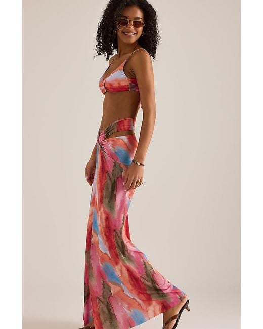 Sea Level Red Cabo Ring Cover-Up Skirt