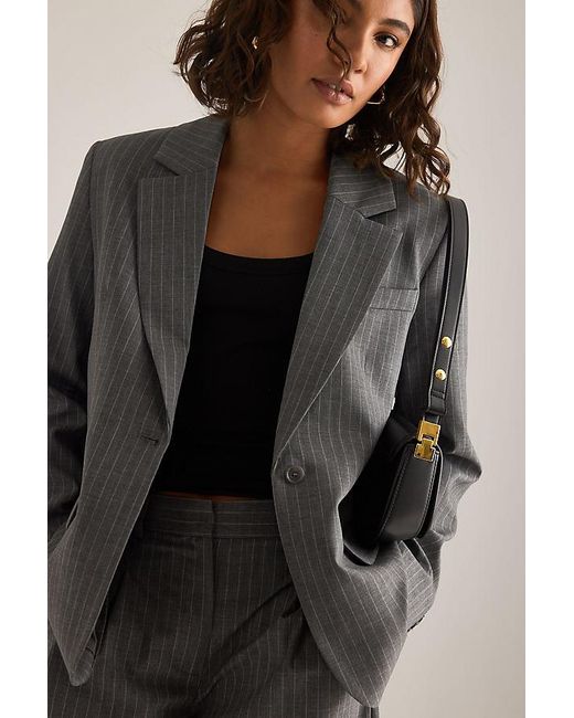 SELECTED Brown Tonia Oversized Pinstripe Blazer