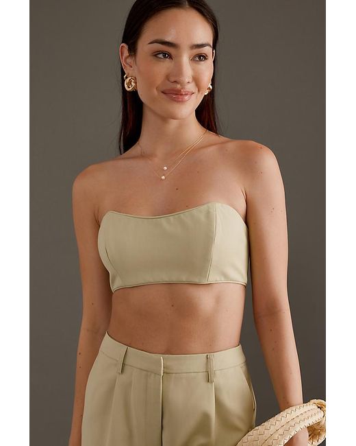 Bardot Brown Charlize Strapless Crop Top