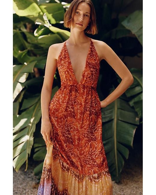Celandine Orange Mykonos Maxi Dress
