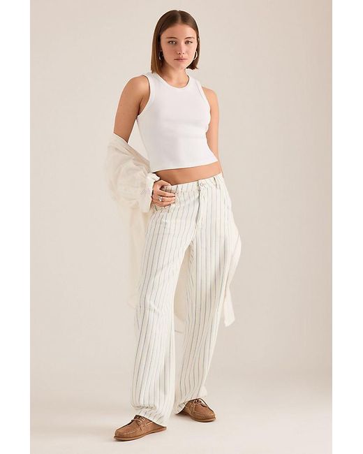seventy + mochi Natural Nina Stripe Relaxed Jeans