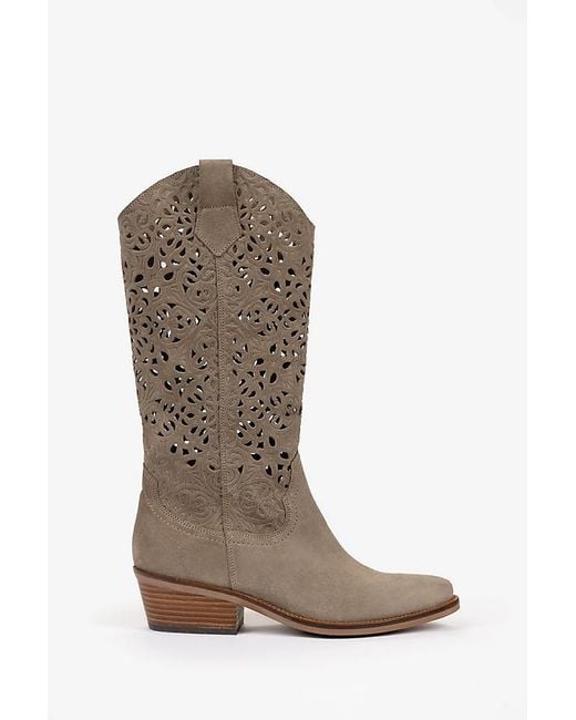 Penelope Chilvers Brown Goldie Cut-Out Lace Boots