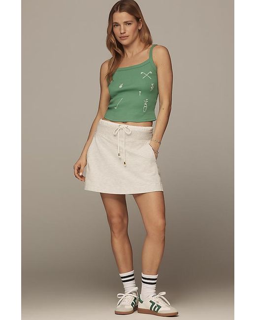 The Forecast Agency Green Printed Scoop Tank Top