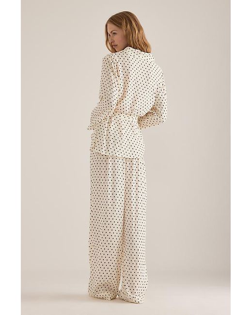 It's 9pm Natural Rizzo Polka Dot Suit Long Pyjama Set