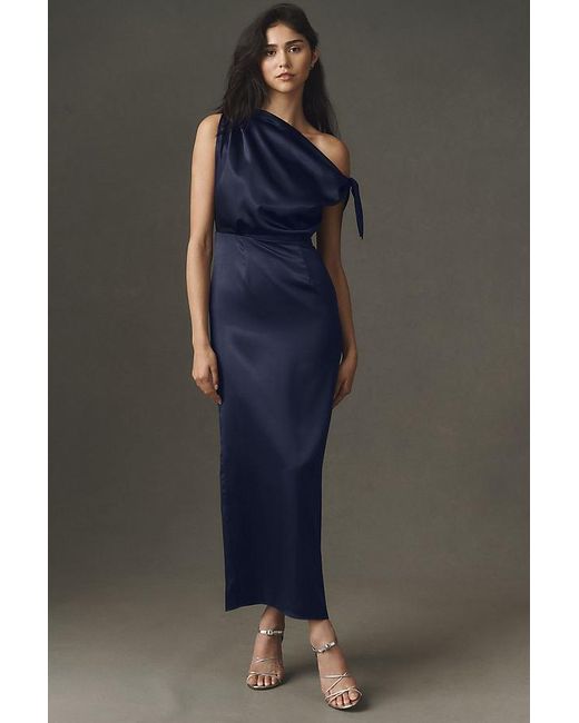 Mare Mare Black Off-Shoulder Satin Maxi Dress