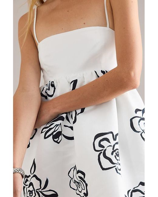Maeve Black Sleeveless Square-Neck Babydoll Mini Dress