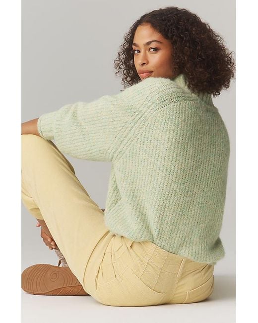 Maeve Natural The Colette Cropped Wide-Leg Trousers By Corduroy Edition
