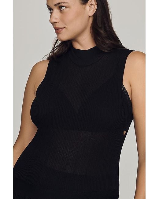 By Anthropologie Gray Sheer Panel Midi Dress