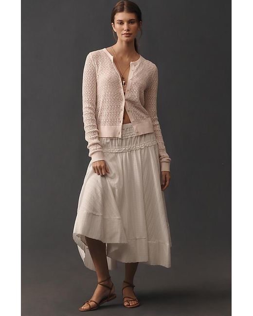 By Anthropologie Multicolor Juliet Pointelle Long-Sleeve Cotton-Blend Cardigan