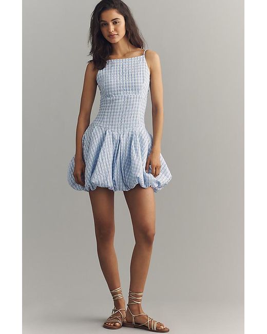 Astr Blue Tionna Mini Bubble Dress