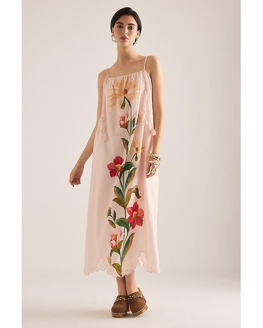 BARBOUR X FARM RIO Natural Bromelia Midi Dress