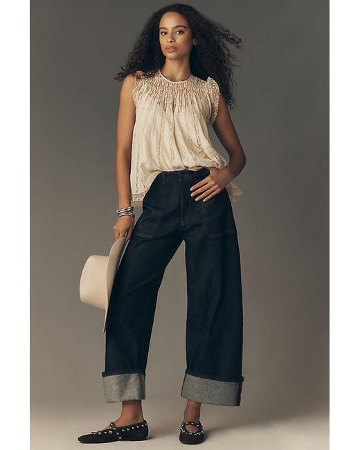 Pilcro Blue The Kayden Carpenter Barrel Jeans By